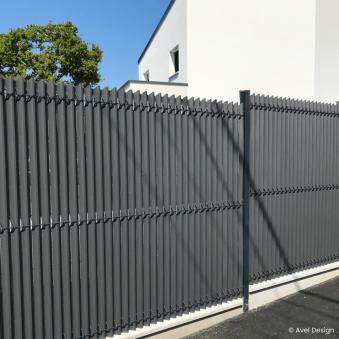 KIT D'OCCULTATION AVEL 3D PVC HT. 1,23M POUR PANNEAU DE LARGEUR 2,50MM GRIS 7016