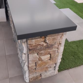 COUVERTINE TETE DE MUR EN 3 ML DEV 410 ALUMINIUM 15/10 RAL 7016 TEXTURE AL35-05-7016