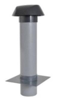 CHAPEAU VENTILATION PVC PLATINE TOIT PLAT D. 125MM ANTHRACITE. REF : VVP12A