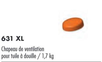 CHAPEAU DE VENTILATION POUR TUILE À DOUILLE CÔTE FLEURIE ROUGE FLAMMÉ