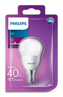 LED SPHÉRIQUE 5,5W 40W E14 827 DP 20 ANS