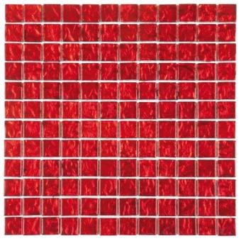 MOSAIC VERRE ROUGE 2,3CM 30X30CM. BAT. RÉF : VERO33