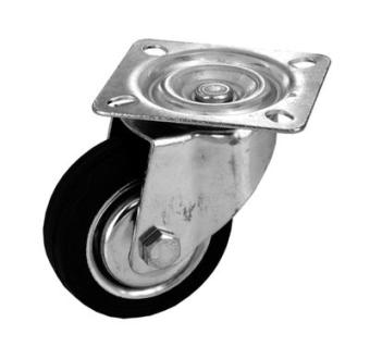 ROULETTE 125  PIVOTANTE CAOUTCHOUCT NOIR