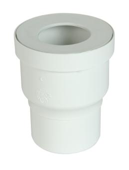 SORTIE DROITE DE WC PVC BLANC D. 100MM AVEC JOINT 85/107. REF : 1QW33
