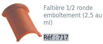 FAITIERE 1/2 RONDE EMBOITEMENT ROUGE REF 717 COLORIS 073