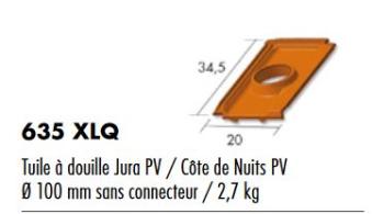 TUILE À DOUILLE CÔTE DE NUITS ROUGE D100 125 150 À CONNECTEUR PUREAU VARIABLE.