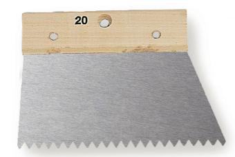 SPATULE À COLLE 20CM DENTS LARGES POINTUES