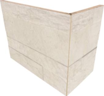CARRELAGE BEIGE ANGLE EXT 20X10X15CM. RON TIFFANY 3D. RÉF : J87345