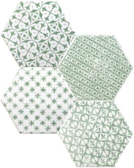 DECOR HEXA MOS. VERDE/BLA 17X15CM. CEV MARRAKECH. RÉF : 15X15HEMMOVE