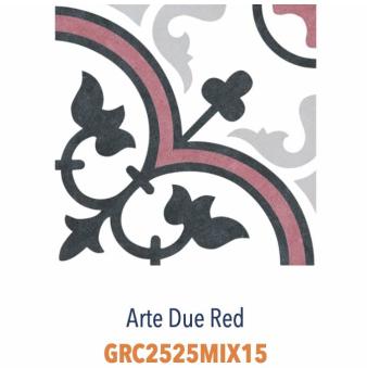 CARRELAGE ARTE DUE RED 25X25CM. DIF INSPIR. CIMENT. RÉF : GRC2525MIX15