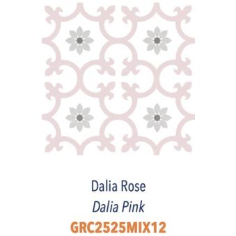 CARRELAGE DALIA ROSE 25X25CM. DIF INSPIR. CIMENT. RÉF : GRC2525MIX12