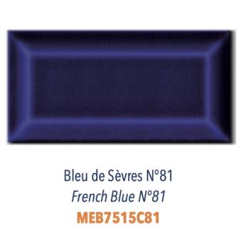 FAIENCE BLEU SÈVRES N°81 7,5X15CM. DIF METRO PARIS. RÉF : MEB7515C81