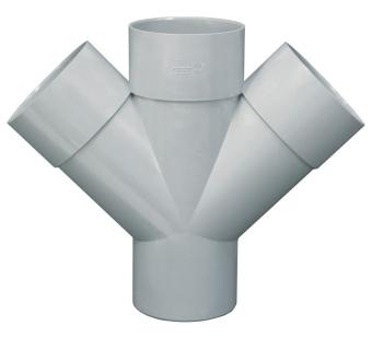 CULOTTE PVC 45° MF D. 100MM (NF-ME) DOUBLE PARALLÈLE FP (ÉVACUATION)