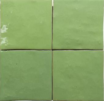 FAIENCE VERDE HIERBA 10X10CM. CEV ZELIJ . RÉF : 10X10ZELVHI