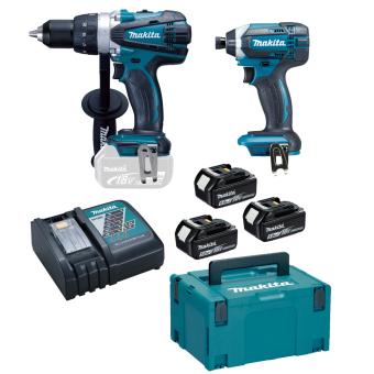 PACK MAKITA DLX2144TJ1-PERCEUSE DDF458 VISSEUSE CHOCS DTD152