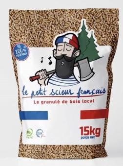 SACS DE 15 KG DE PELLETS RÉSINEUX DIN+ "LE PETIT SCIEUR FRANCAIS"