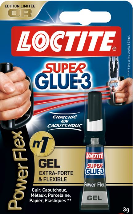 Colle ultra forte power gel tube Superglue3 3g sur