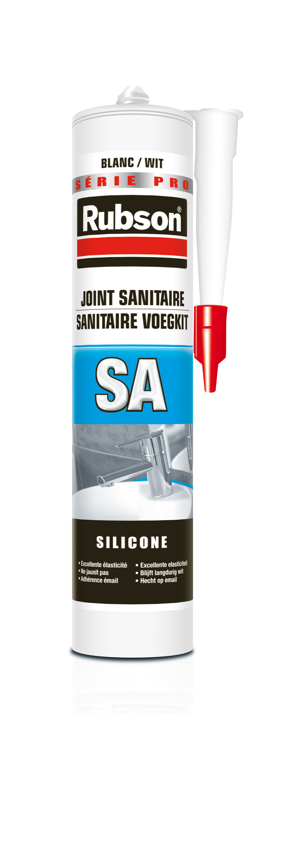 Mastic silicone blanc special sanitaire cartouche 300 ml rubson